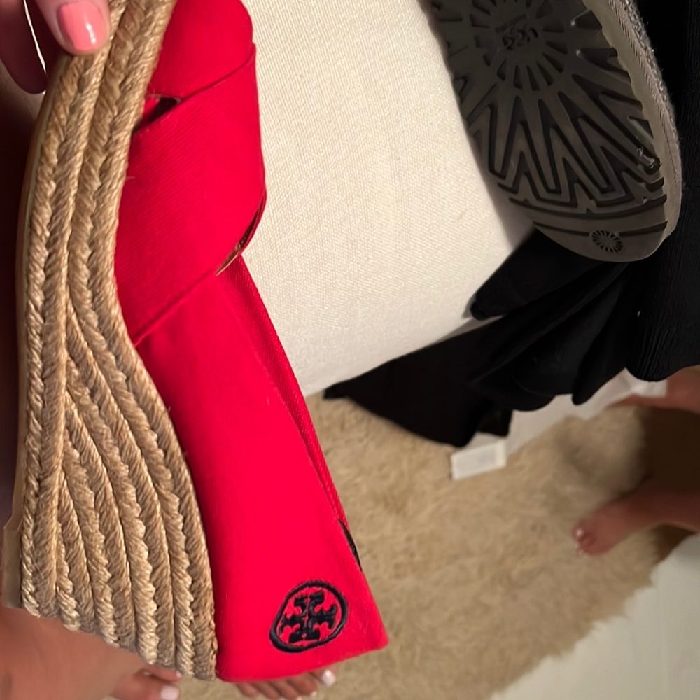 Red Tory Burch Wedge Sandal